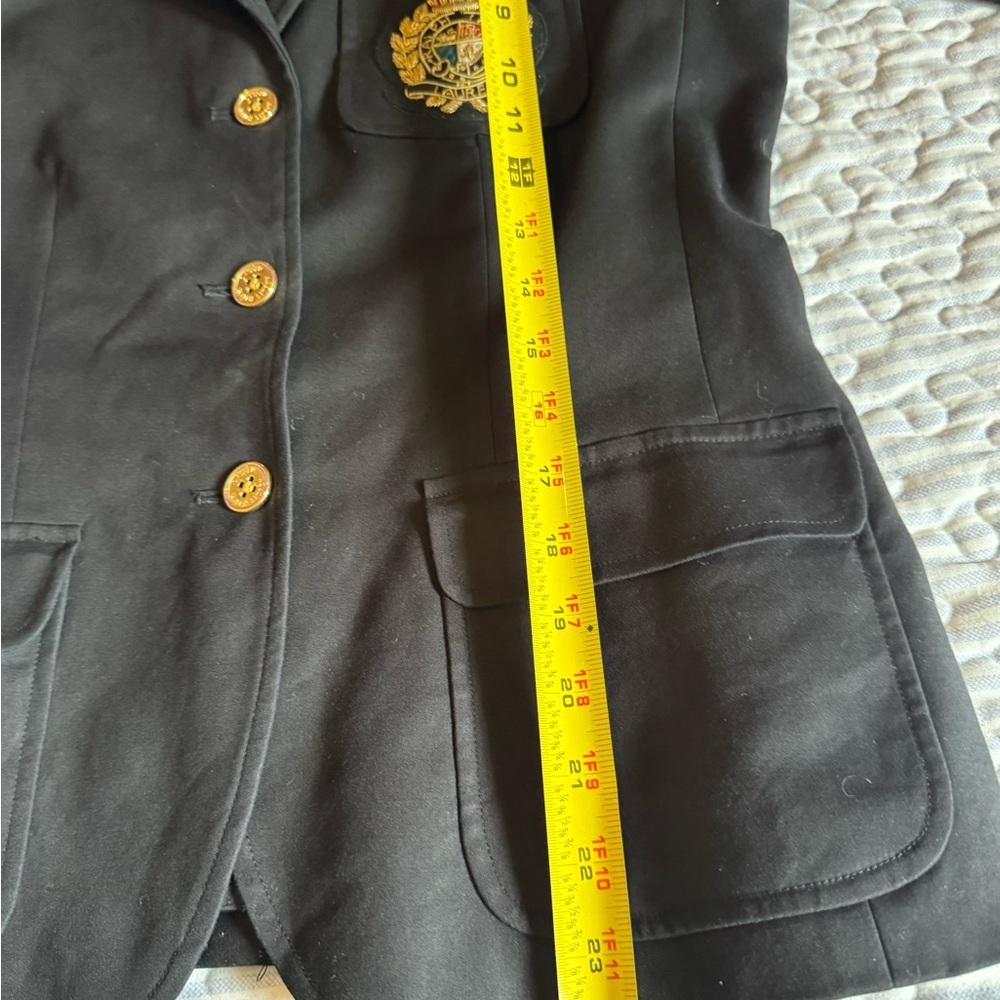 Ralph Lauren Black Blazer with Gold Embroidered Crest - Picture 5 of 8